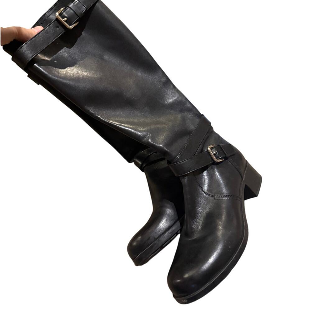 Prada Black Leather Moto Riding Boots – Women’s Size 38 (US 7.5) - Picture 7 of 13